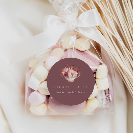 紅葉の秋のブライダルシャワーティーファーバー ラウンドシール