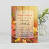 紅葉の秋の招待状（表に返信先） 招待状 (スタンド正面)