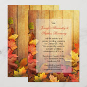 紅葉の秋の招待状（表に返信先） 招待状 (正面/裏面)