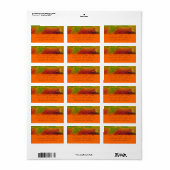 紅葉の秋の自然撮影 ラベル (フルシート)