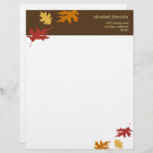 紅葉の秋の茶色の感謝祭の単にテーマ レターヘッド (正面/裏面)