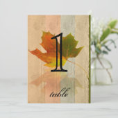 紅葉の秋の記念日テーブルナンバー 招待状 (スタンド正面)