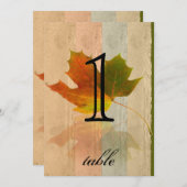 紅葉の秋の記念日テーブルナンバー 招待状 (正面/裏面)