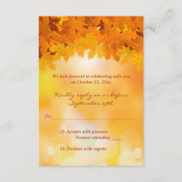 紅葉の秋の輝き 結婚式 出欠確認カード 出欠カード