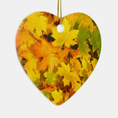 紅葉の秋色の葉のデザイン セラミックオーナメント (右)