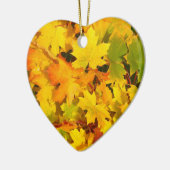 紅葉の秋色の葉のデザイン セラミックオーナメント (左)