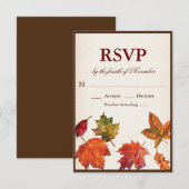 紅葉の秋　出欠返信 出欠カード (正面/裏面)