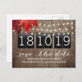 紅葉の素朴な秋の結婚式の保存日付 案内ポストカード (正面/裏面)