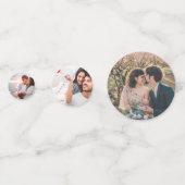 紅葉の結婚テーブルデコ写真紙吹雪 コンフェッティ (正面)