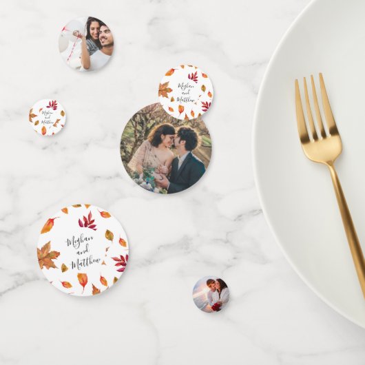 紅葉の結婚テーブルデコ写真紙吹雪 コンフェッティ (グループ)