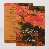 紅葉の結婚ブライダルシャワーへの招待 招待状 (正面/裏面)