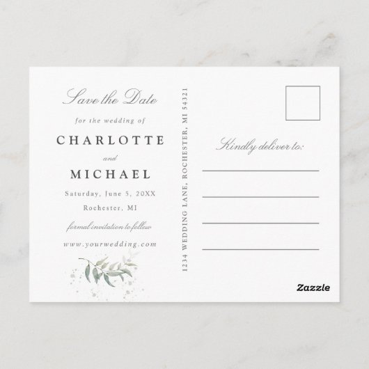 紅葉の結婚写真は日付を保存 ポストカード (裏面)