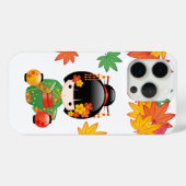 紅葉の緑の着物のこけし人形 Case-Mate iPhoneケース (裏面 (横))