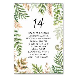 紅葉の緑結婚の席 テーブルナンバー