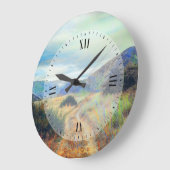 紅葉の自然の景色 ラージ壁時計 (傾斜)