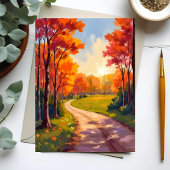 紅葉の自然風景カード | 秋の道