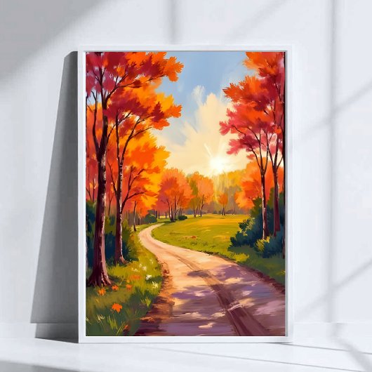 紅葉の自然風景 | 秋の道 ポスター