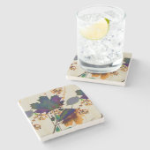 紅葉の色王室の付 ストーンコースター (横)