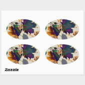 紅葉の色王室の付 楕円形シール (シート)