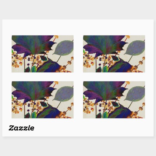 紅葉の色王室の付 長方形シール (シート)