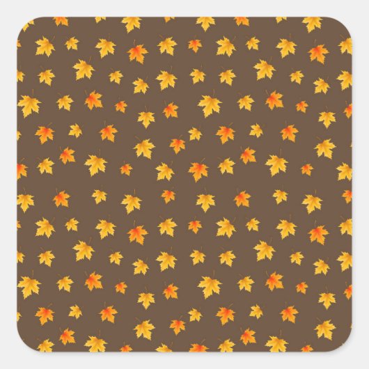 紅葉の葉っぱ スクエアシール (正面)