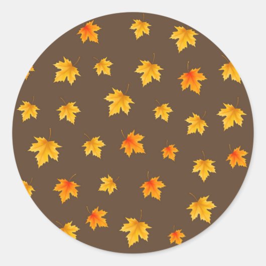 紅葉の葉っぱ ラウンドシール (正面)