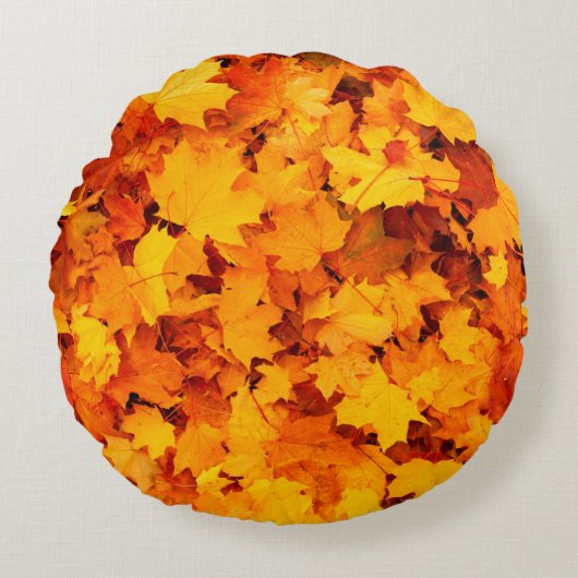 紅葉の葉紅葉 ラウンドクッション (正面)