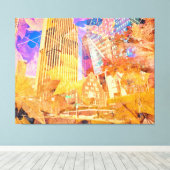 紅葉の街並み抽象芸術 キャンバスプリント (インサイチュ (ウッドフロア))