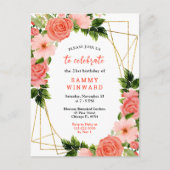 紅葉の誕生会コーラルレッドローゼス ポストカード (正面)