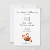 紅葉の誕生日の招待状のバスケット 招待状 (正面)