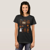 紅葉の読書シーズン到来コラージュ Tシャツ (正面フル)