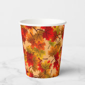 紅葉の豊富な色のオレンジ結婚レッド 紙コップ (裏面)