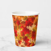 紅葉の豊富な色のオレンジ結婚レッド 紙コップ (左)