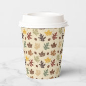 紅葉の豊富な色のクリームブラウン結婚ズ 紙コップ (裏面)