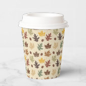 紅葉の豊富な色のクリームブラウン結婚ズ 紙コップ (右)