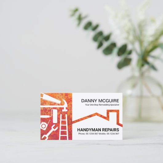 紅葉の道具屋根 名刺 (スタンド正面)