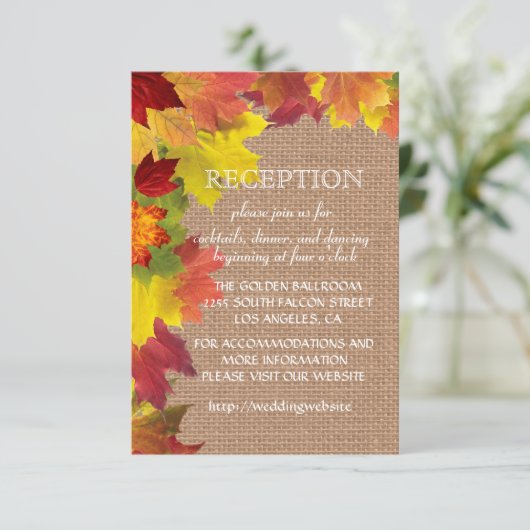 紅葉の重なりウェディングレセプションエンクロージャ エンクロージャーカード (スタンド正面)