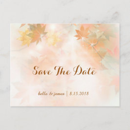 紅葉の霧の木の秋の結婚式 Save The Date カード