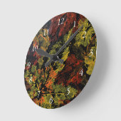 紅葉の24時間 ラウンド壁時計 (傾斜)