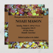 紅葉の（ユダヤ教の）バル・ミツバーの招待状 招待状 (正面/裏面)