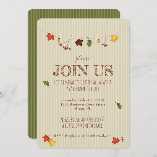 紅葉のClothesline 招待状 (正面/裏面)