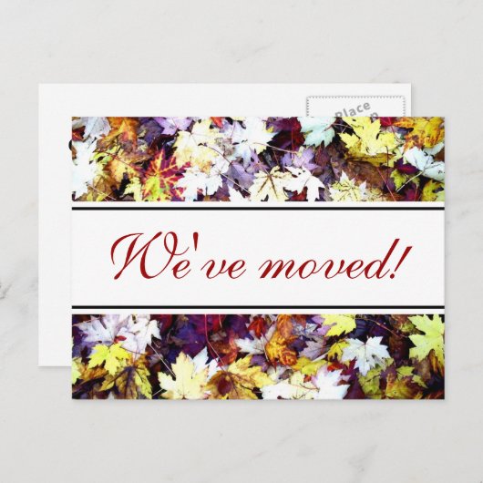 紅葉はがきを移動する | 秋景 案内ポストカード (正面/裏面)