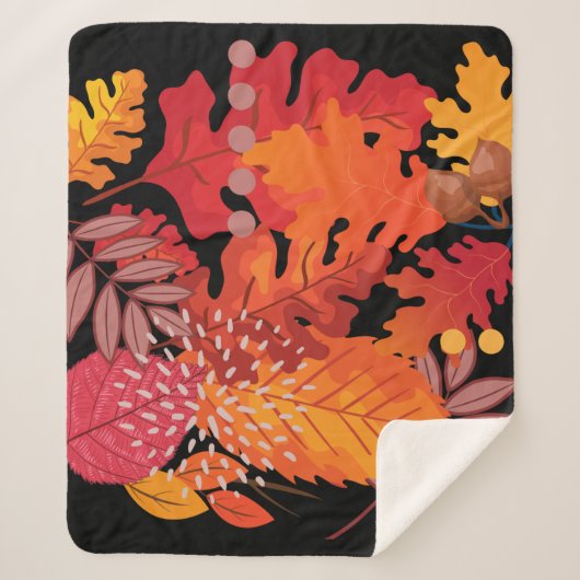 紅葉はっきりしたズメドレシャーパブランケット シェルパブランケット (正面)