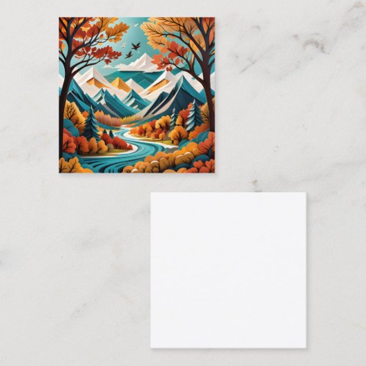 紅葉は美しい スクエア名刺 (正面/裏面)