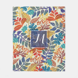 紅葉は花の背景に罰金を科します フリースブランケット