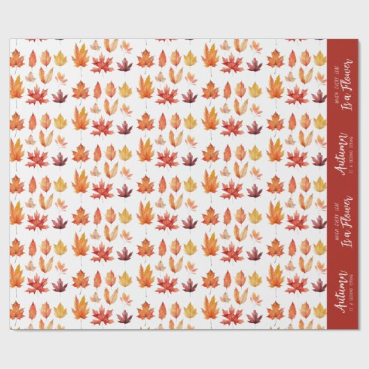 紅葉は花引用文模様 ラッピングペーパー (フラット)