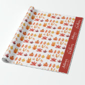 紅葉は花引用文模様 ラッピングペーパー (アンロールド)