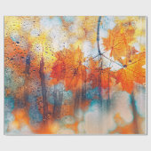 紅葉は雨のガラステクスチャです。fの概念 ラッピングペーパー (フラット)