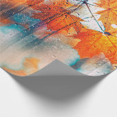 紅葉は雨のガラステクスチャです。fの概念 ラッピングペーパー (角)