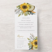 紅葉ひまわり木製丸太フローラ オールインワン招待状 (内側)